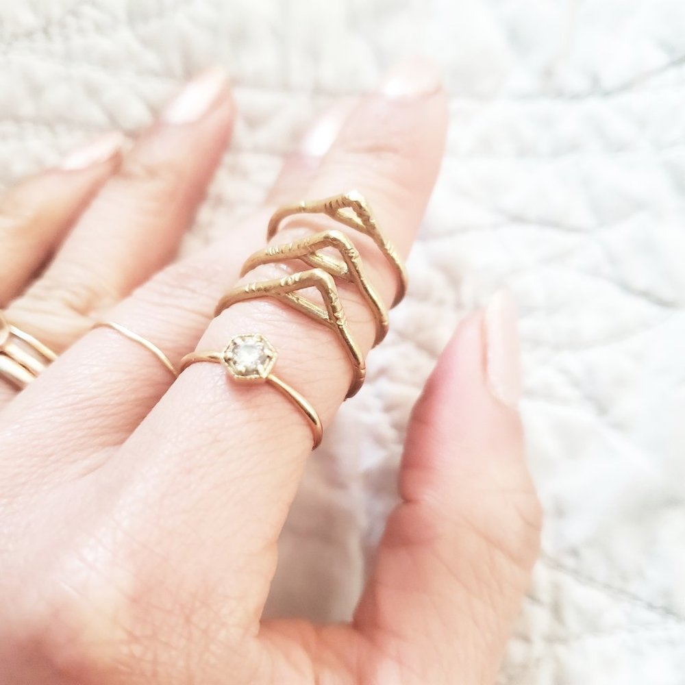 ODETTE NY Atlas Cage Ring Brass EUC
